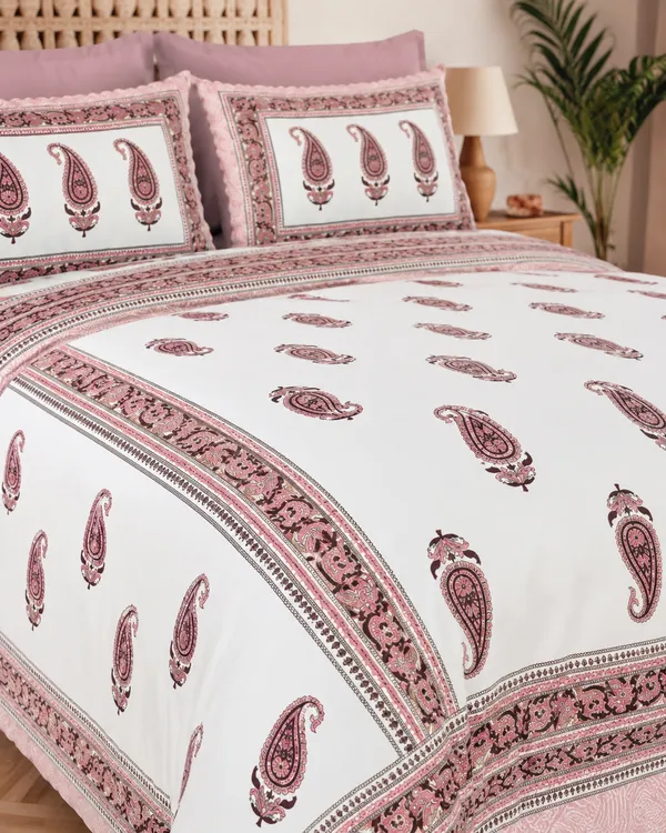 Rajputana_Pink_Paisley_Premium_Cotton_Bedsheet