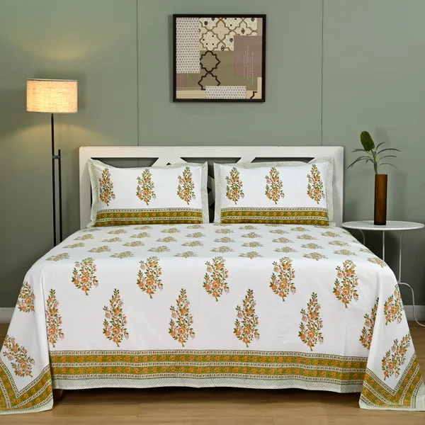 Kesariya_Bagh_Hand_Block_Print_Cotton_Bedsheet_|_250_TC