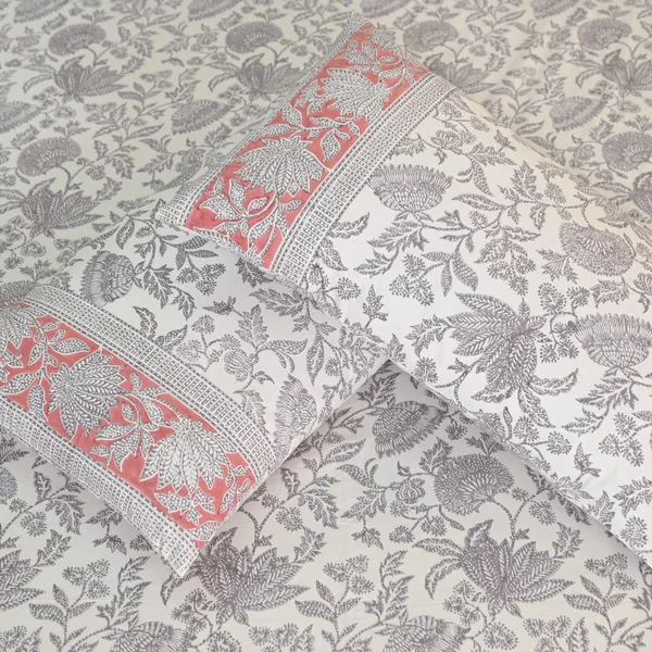 Mehrab_Coral_Hand_Block_Print_Cotton_Bedsheet_|_250_TC