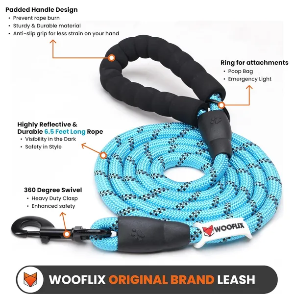 Wooflix_Reflective_Dog_Leash_And_Collar_Combo_Set