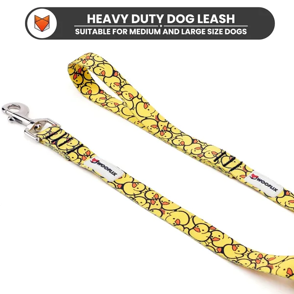 Wooflix_Nylon_Printed_Dog_Leash_(Yellow_Duck)