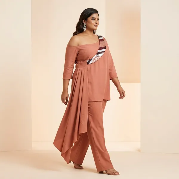 Orange_Banana_Crepe_Premium_Suit_Set_For_Women