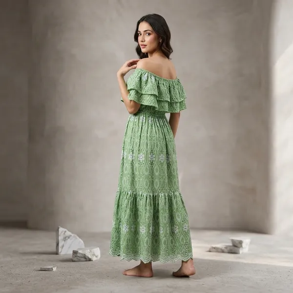 Multicolor_Chikankari_Cotton_Premium_Maxi_Dress_For_Women