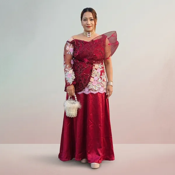 Red_Net_With_Handwork_And_Satin_Skirt_Premium_Ethnic_Top_With_Skirt_For_Women