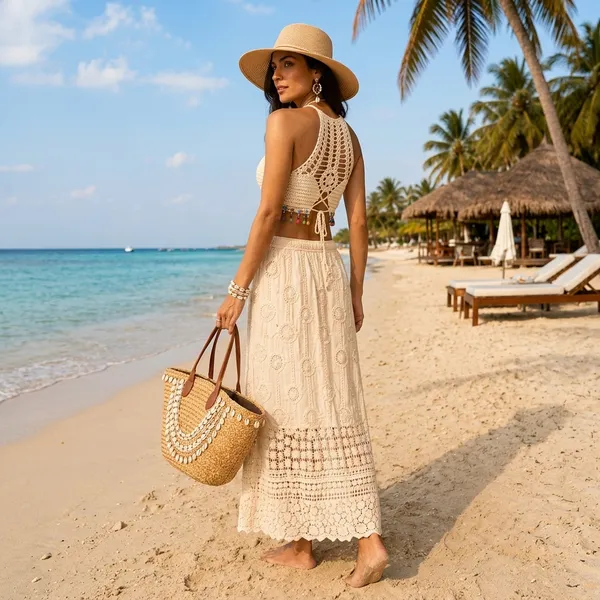 Cream_Crochet_Premium_Top_And_Maxi_Skirt_For_Women