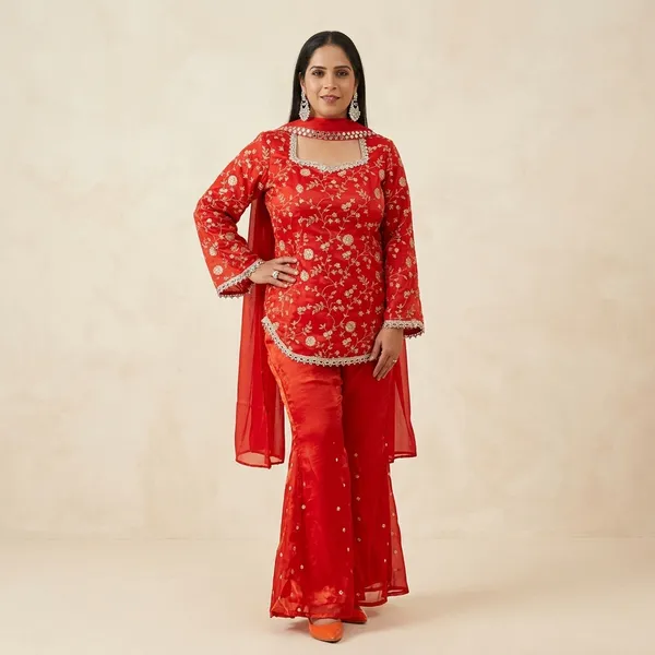 Red_Georgette__Premium_Kurta_Palazzo_Set_For_Women