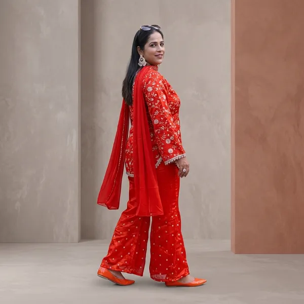 Red_Georgette__Premium_Kurta_Palazzo_Set_For_Women