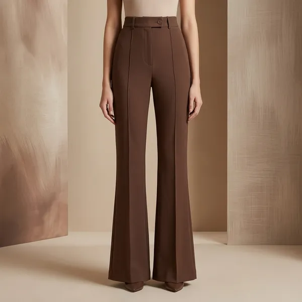 Brown_And_Beige_Cotton_Premium_Trousers_For_Women