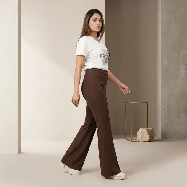 Brown_And_Beige_Cotton_Premium_Trousers_For_Women