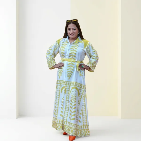 Yellow_And_White_Cotton_Premium_Maxi_Dress_For_Women