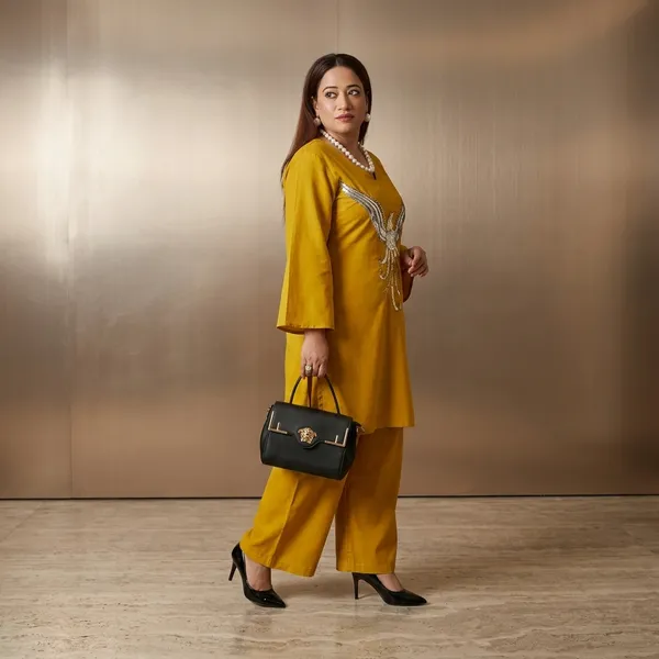 Mustard_Yellow_Cotton_Premium_Kurta_Set_For_Women