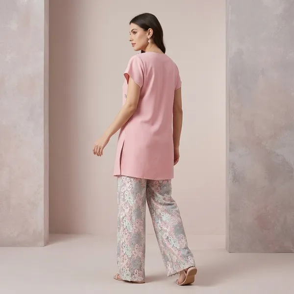 Pink_And_Grey_Banana_Crepe_With_Crochet_Pants_Premium_Co-ord_Set_For_Women
