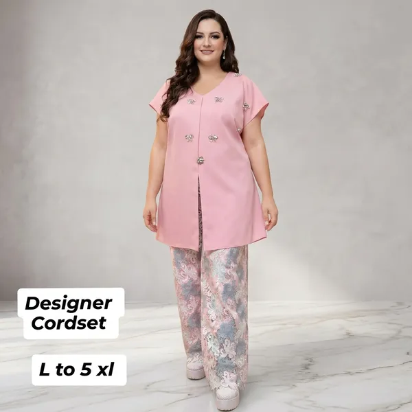 Pink_And_Grey_Banana_Crepe_With_Crochet_Pants_Premium_Co-ord_Set_For_Women