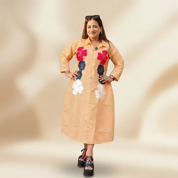 Peach_Cotton_Premium_Dress_For_Women