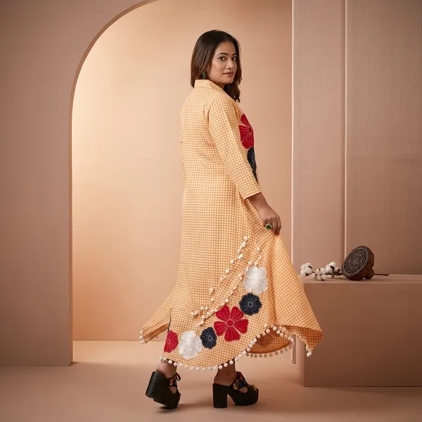 Peach_Cotton_Premium_Dress_For_Women