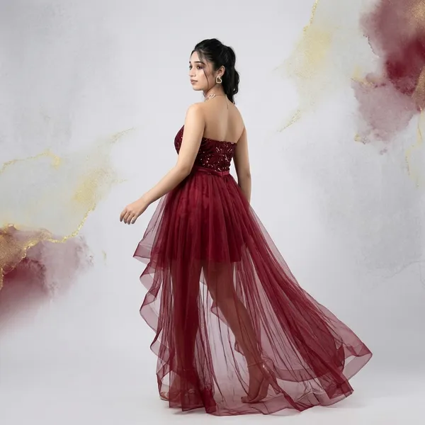 Maroon_Cotton_Premium_Low_Gown_For_Women