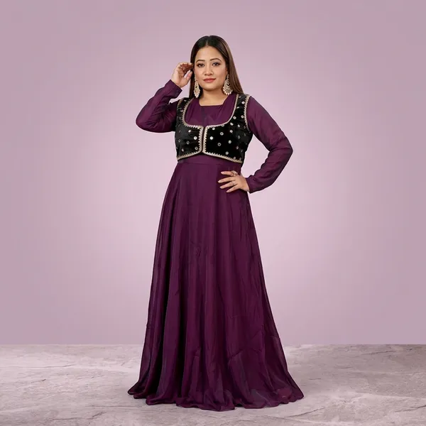 Purple_Glass_Tissue_Premium_Jacket__Gown_For_Women