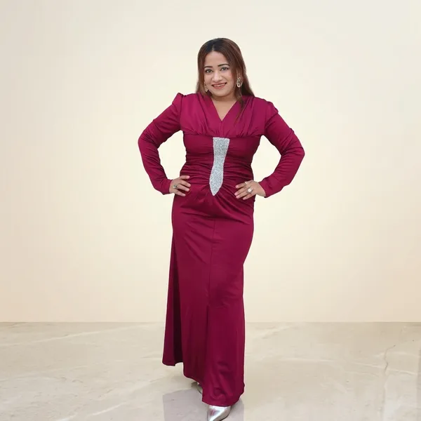 Maroon_Cotton_Premium_Gown_For_Women