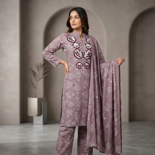 Grey_Cotton_Premium_Kurta_Set_For_Women