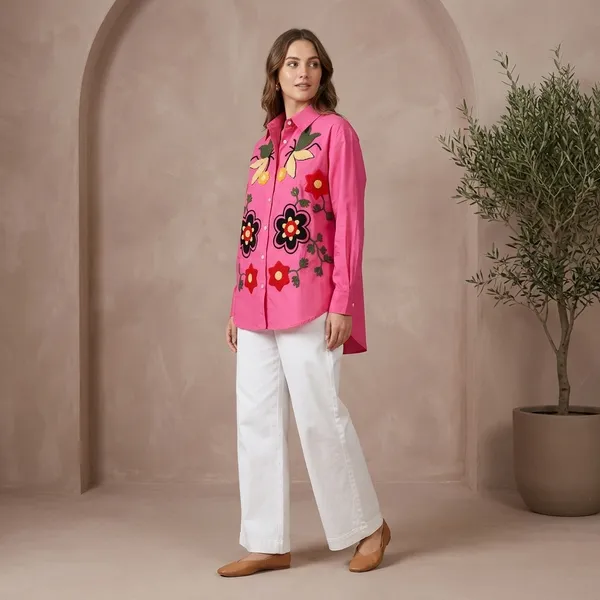 Pink_Cotton_Premium_Full_Sleeve_Shirt_For_Women