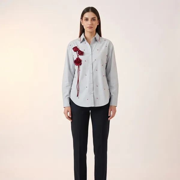 Grey_Cotton_Premium_Shirt_For_Women