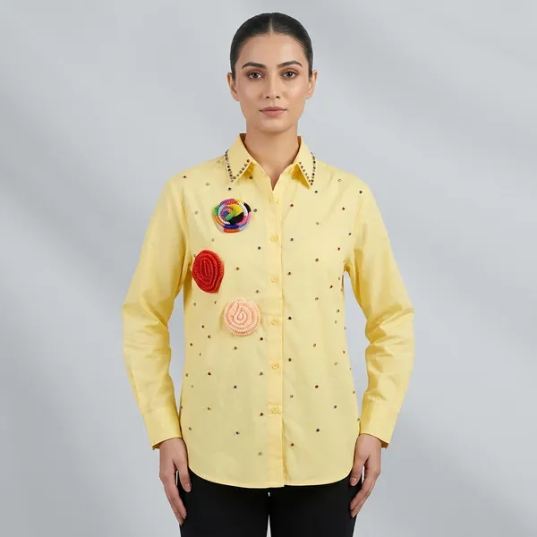 Yellow_Cotton_Premium_Shirt_For_Women