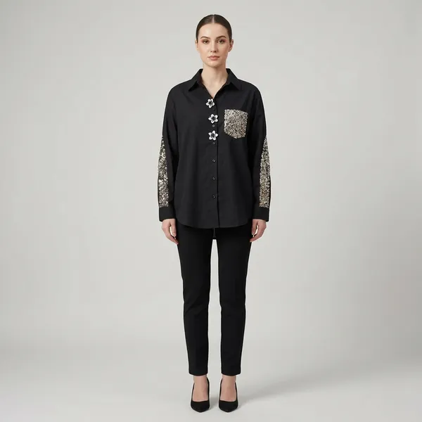 Black_Cotton_Premium_Shirt_For_Women