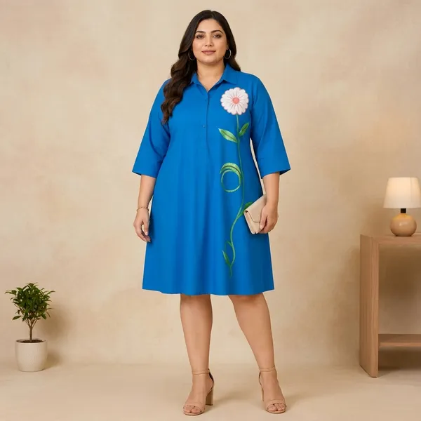 Blue_Cotton_Denim_Premium_Dress_For_Women