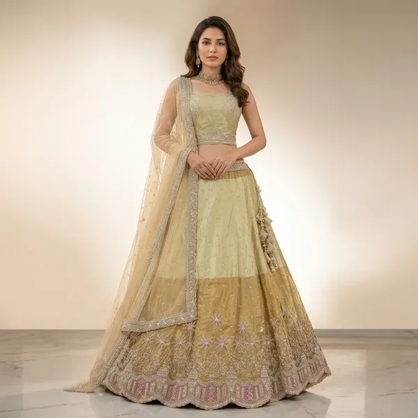 Cream_And_Gold_Hand_Work_Beads_Heavy_Designer_Lehenga_Choli_For_Women