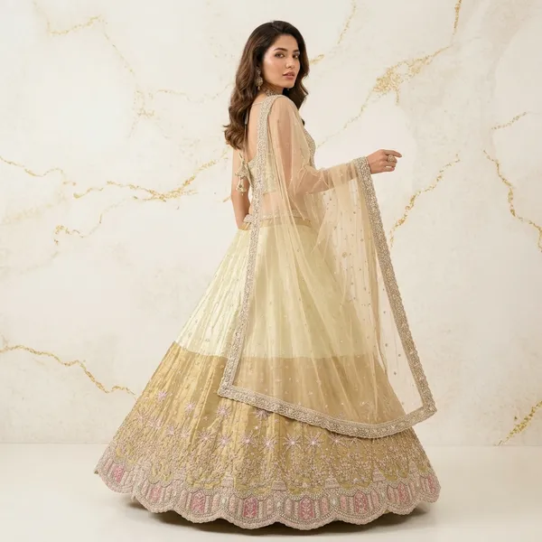 Cream_And_Gold_Hand_Work_Beads_Heavy_Designer_Lehenga_Choli_For_Women