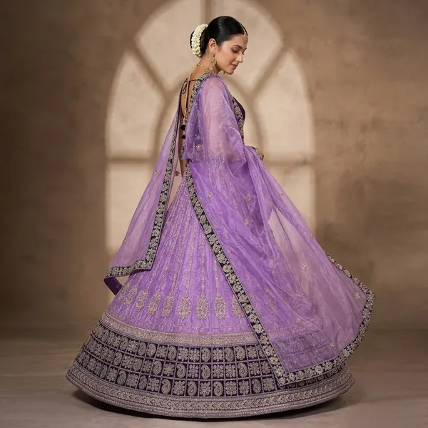 Lavender_Hand_Work_Beads_Designer_Lehenga_Choli_For_Women