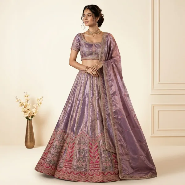 Lavender_Purple_Embroidered_Silk_Patch_Work_Lehenga_Choli_Set_For_Women