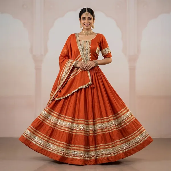 Rust_Orange_Navratri_Special_Original_Mirror_Work_Border_Full_Flair_Designer_Chaniya_Choli_Set_For_Women