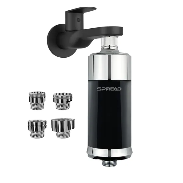 Black_Abs_Multi-Layer_Replaceable_Cartridge_Inline_Water_Filter_with_Adopters_