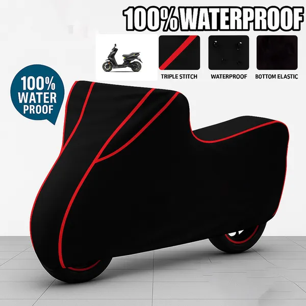 Black_Polyester_Apnek_Ather_450X_Waterproof_Bike_Cover_Red_Piping