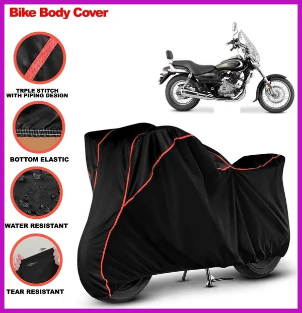 Black_Polyester_Waterproof_Bike_Body_Cover_With_Red_Piping