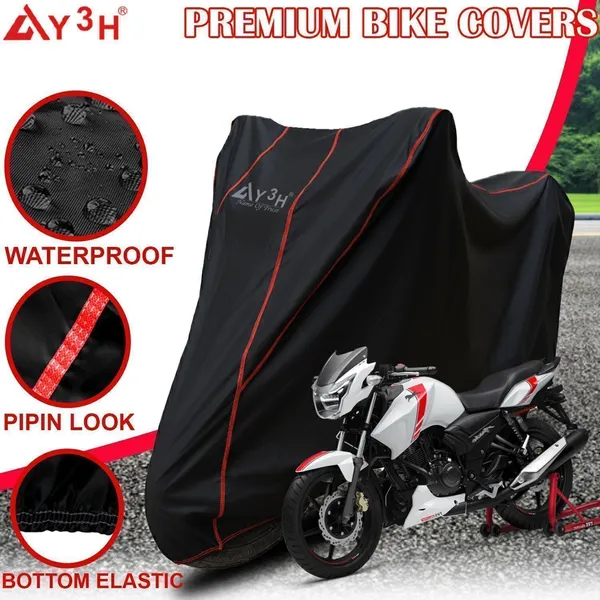 Black_Polyester_Waterproof_Bike_Cover_With_Red_Piping