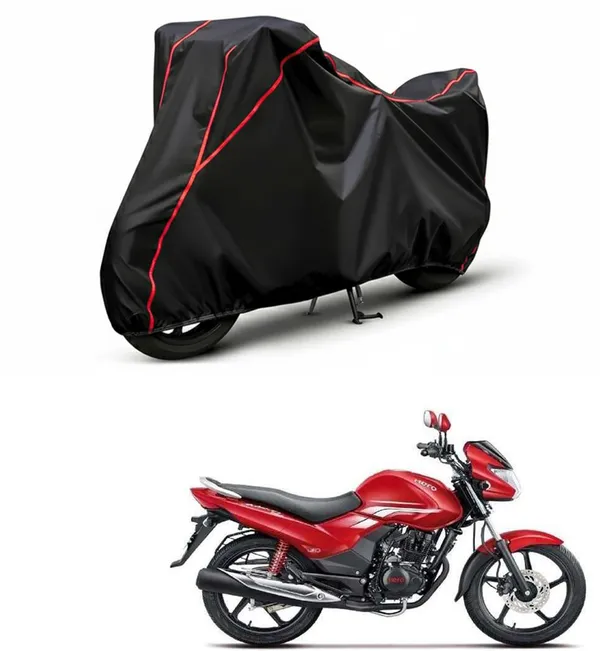 Black_Polyester_Waterproof_Bike_Body_Cover_With_Red_Piping