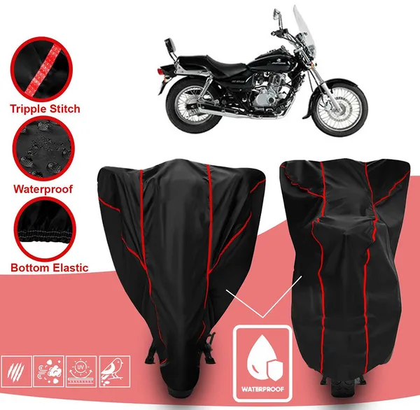 Black_Polyester_Waterproof_Bike_Body_Cover_With_Red_Piping