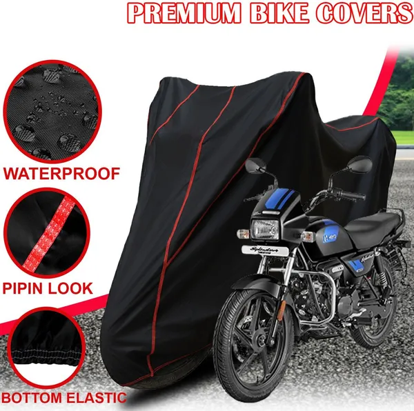 Black_Polyester_Waterproof_Motorcycle_Body_Cover_With_Red_Piping