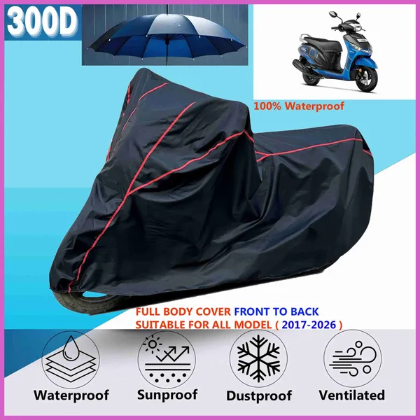 Black_Polyester_Apnek_Yamaha_Alpha_Waterproof_Bike_Cover_Red_Piping