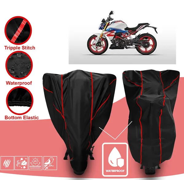 Black_Polyester_Apnek_Bmw_G_310_R_Waterproof_Bike_Cover_Red_Piping
