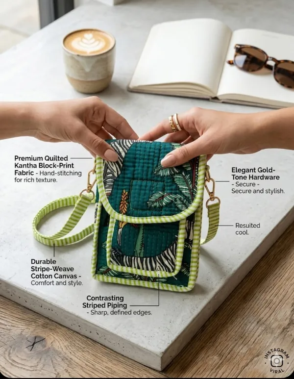 Green_Quilted_Kantha_Block-Print_Cotton_Fabric_Sling_Phone_Bag_For_Women