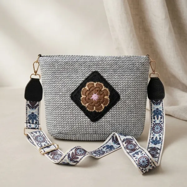Grey_Crochet_Fabric_Sling_Bag_For_Women