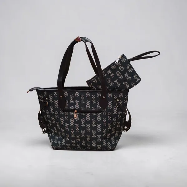 Blue_Monogram_Print_Fabric_With_Faux_Leather_Trims_Tote_Bag_For_Women_Pack_Of_2