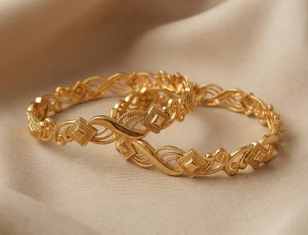 Gold-Plated_Twisted_Pattern_Bangles_For_Women