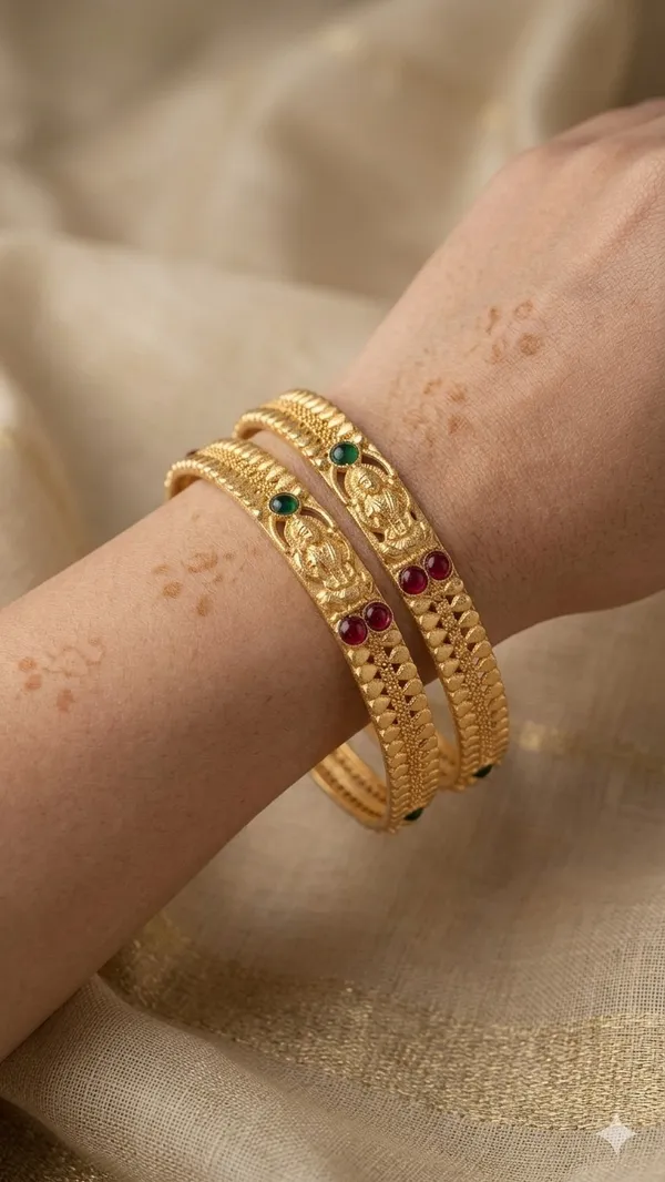 Gold_Metal_Temple_Design_Stone_Studded_Bangles_For_Women