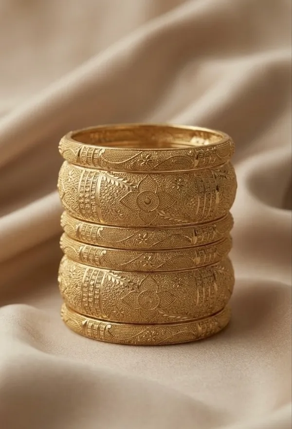 Gold_Metal_Floral_Geometric_Engraved_Bangles_For_Women