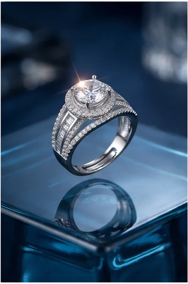Ishrin_Studio_Silver_Plated_Round_Solitaire_Cz_Adjustable_Ring_For_Women_&_Girls_|_Halo_Engagement_Style_Statement_Ring