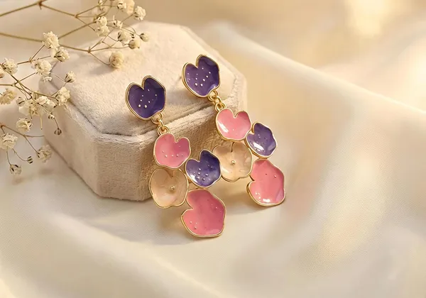 Enamel_Floral_Dangle_Earrings
